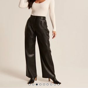 Abercrombie & Fitch Vegan Faux Leather Wide Leg Pants